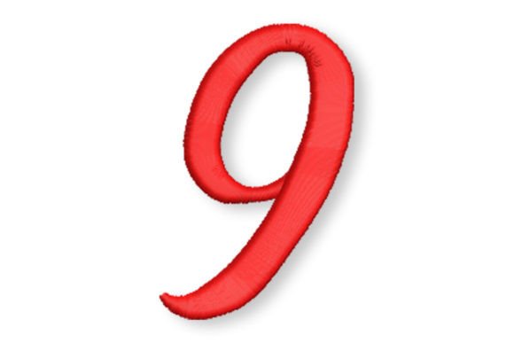 Script Number Nine: A Charming Embroidery Choice